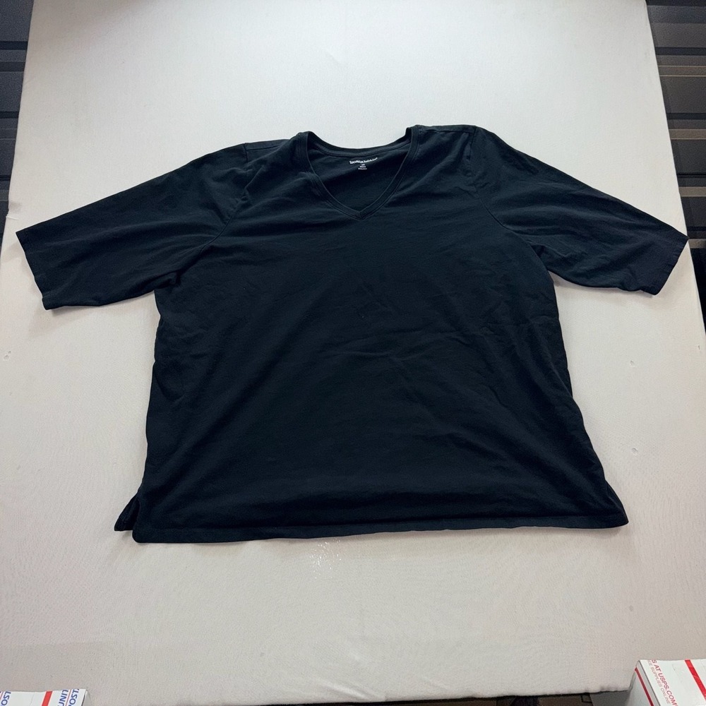 Woman Within Women's Black Short Sleeve V-Neck T-Shirt Size 3X (30/32)